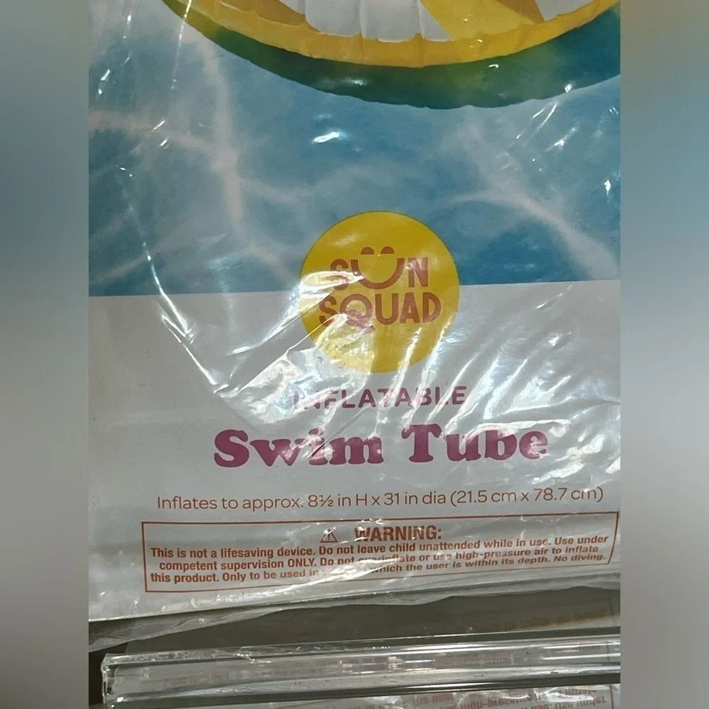 Sun Squad Inflatable Swim Tube, new!